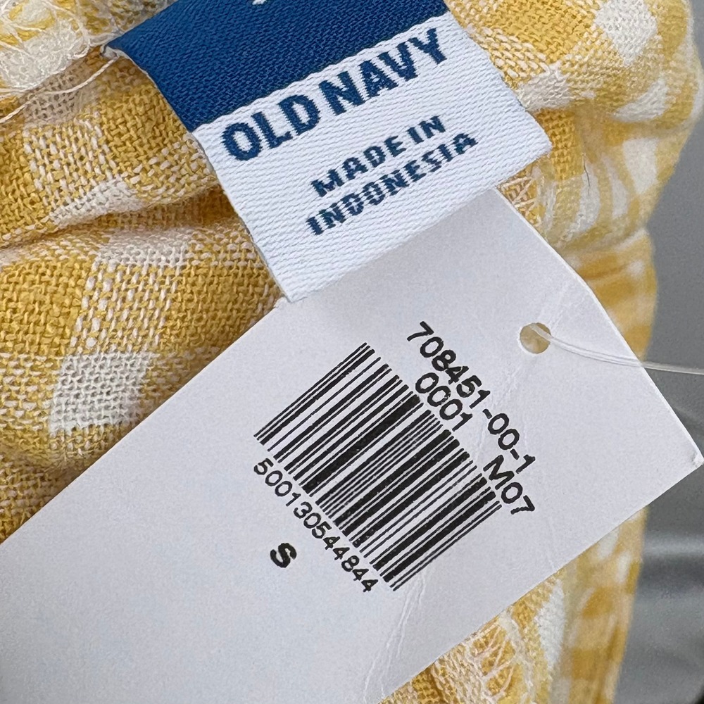 Old Navy Skort High-Waisted Linen-Blend Gingham Yellow Women's Size S NWT - Picture 6 of 7